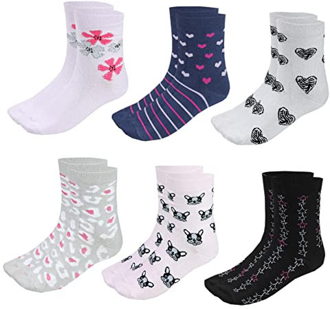 TupTam Calze con Fantasia Colorate per Bambini, 6 Paia, Ragazza 6, 35-38