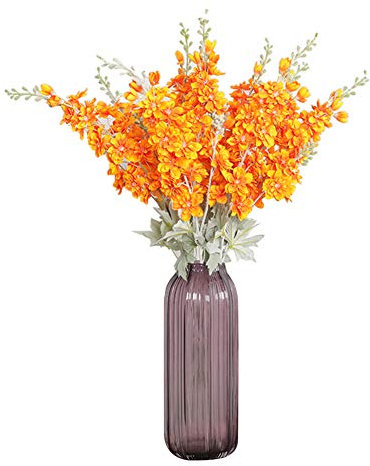 MoreChioce 2 Köpfe Künstlichen Blume Haus Dekoration Unechte Blumen Gefälschte Hochzeit Party Bouquet Deko Blumen,Orange Gras