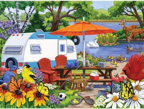 MELARQT Bits and Pieces Puzzle „The Old Campground“, 1000 Teile für Erwachsene, jedes Puzzle misst 50,8 x 68,6 cm, 1000-teiliges Puzzle von Künstler Nancy Wernersbach