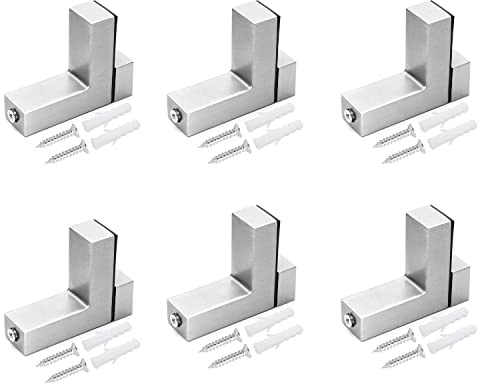 MroMax Lot de 2 clips de fixation en laiton pour étagère en verre de 3 à 28 mm d'épaisseur, MRO190830D-0006, 6 pièces, Brassy