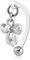 viva-adorno Intimpiercing KVV Christina Bioflex Piercing Banane Silber Schleife Anhänger Bauchnabelpiercing Z550sch