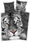 Klaus Herding GmbH Bettwäsche Set weißer Tiger 135 x 200 cm 80 x 80 cm 100% Baumwolle