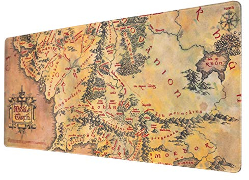 Alfombrilla ratón XXL El Señor de los Anillos - Alfombrilla Escritorio (Mouse Pad XXL: Protector Escritorio) El Señor de los Anillos Merchandising | Tapete rato Impermeable y Antideslizante