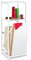 Relaxdays Badregal mit Wäschekorb, 2 offene Ablagen, kippbarer Wäschesammler, MDF & Bambus, HBT: 98x36x30 cm, weiß/natur