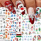 Nagelsticker Weihnachten, 3D Schneeflocken Nagelaufkleber Selbstklebend Weihnachtsmann Rentier Schneeflocke Nagel Abziehbilder DIY Nagel Dekorationen(5Blatt)