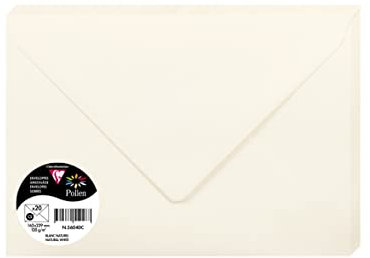 Clairefontaine 56040C - Packung mit 20 Umschlägen Pollen, Format C5 16,2x22,9cm, 120g, Weiß, 1 Pack