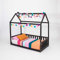 Sweet Home From Wood Hausbett mit rausfallschutz, Bett mit entnehmbarem Bettgitter/Rausfallschutz, Lattenrost, Hausbett (90 x 200 cm, Schwarz)