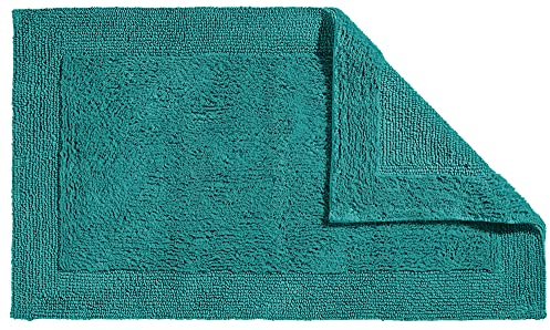 Erwin Müller Badematte, Badteppich Uni Serie Stuttgart - extra dick, hohe Saugfähigkeit, 100% Baumwolle - Größe 80x150cm Petrol
