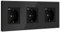 BSEED USB Steckdose Tripel Schwarz Schuko Steckdose mit USB Anschluss (Max. 2.1A) Typ C Port Glas Unterputzdose Wandsteckdose Schutzkontakt-Steckdose Ladegerät für Handys, Laptops etc