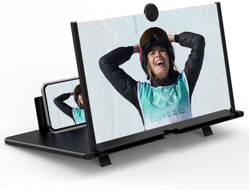 Wanmutrun 14'' Screen Magnifier for Cell Phone, 3D HD Magnifying Screen Enlarger, Universal Compatibility, Portable Design