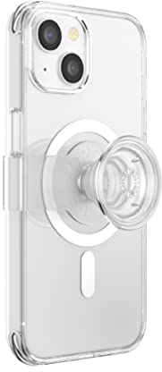 PopSockets iPhone 14 Case with Phone Grip and Slide Compatible with MagSafe, Phone Case for iPhone 14, Wireless Charging Compatible - Clear