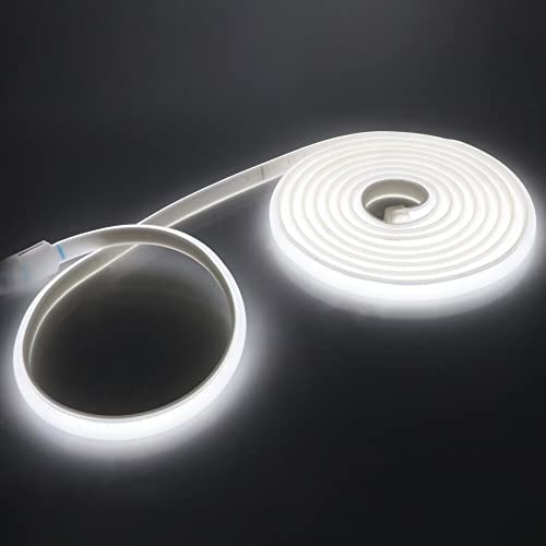 HEGEHE Lumière au néon LED COB, Ruban Led Flexible Néon Bande Led 230V IP65 Etanche Bande Lumineuse Super Lumineux 288 LEDS/M pour Intérieur/Extérieur (Blanc, 5M)