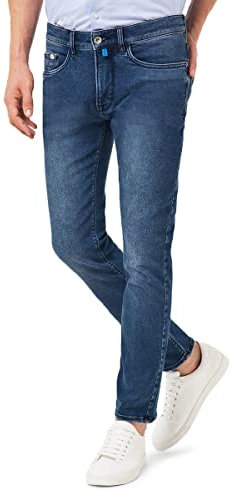 Pierre Cardin Straight Jeans für Herren, Dark Stone Blue Used, 36W x 36L