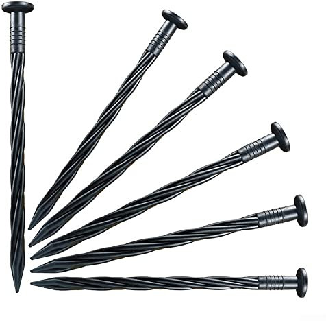 Lot de 30 piquets d'ancrage de paysage, clous de bordure en plastique, spirale en nylon pour bordure de pavé, barrière contre les mauvaises herbes