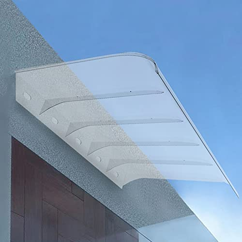 Pultbogenvordach,Vordach für Haustür Transparentes Pultvordach aus 3mm Dicke Polycarbonat,Haustürdach Überdachung Türdach für Draußen Sonnenschutz Regenschutz Schlagfest (50x260cm/20 x102)