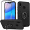 Btstring Cover per Huawei P20 Lite con Pellicola Protettiva, Grado Militare Custodia con Cavalletto in Metallo Rotante a 360°, Hard PC Back Cover e TPU Bumper Antiurto Case- Nero