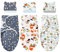 DRESHOW Newborn Swaddle Decke Hut Set Baby Gedruckt Swaddles Säugling Einstellbar Schlafsack für 0-3 Monate Mädchen Jungen