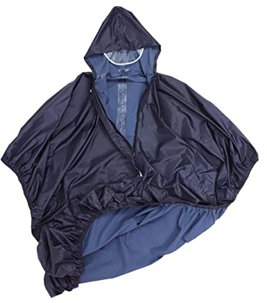 Rollstuhlregenmantel mit Kapuze, Poncho für Erwachsene | Polyester Taft und Pvc, Leicht und Einfach zu Verwenden, Marineblau, für Outdoor Aktivitäten und Angeln