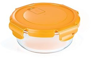 nutrifresh Airclip 600ml - Glass Food Container with Lid - Airtight Glass Meal Prep Storage Container - Leak Proof & BPA Free