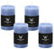 4er Set Adventskranzkerzen Rustik Marble Kerzen durchgefärbt mit Abbrandschutz Grau-Blau 80 x 68 mm