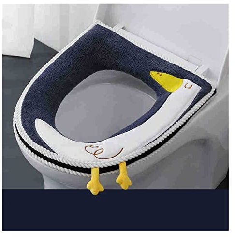 WC-Sitzbezug-Pads, Toilettensitzkissen Haushalt Badezimmer Toilettenbezug Haushalt Toilettenkissen Sitzbezug (Farbe: Roze) (Farbe: Drak Blue)
