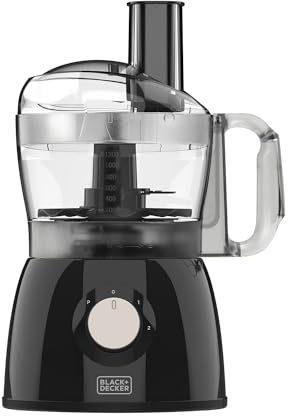 BLACK+DECKER BXFPA600E - Tritatutto, potenza 600W, capacità 1,2L, disco reversibile, 2 velocità, lame in acciaio inox, blocco di sicurezza su ciotola e coperchio
