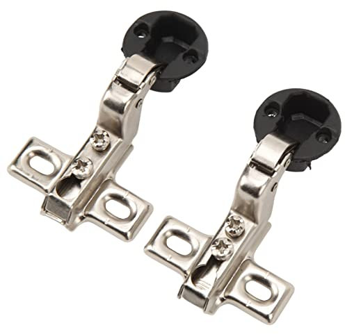 2 Pack 26mm Hydraulic Hinges, Cabinet Cupboard Hinges Damping Hinge for Glass Cabinet Doors, Furniture Hinge (Insert)