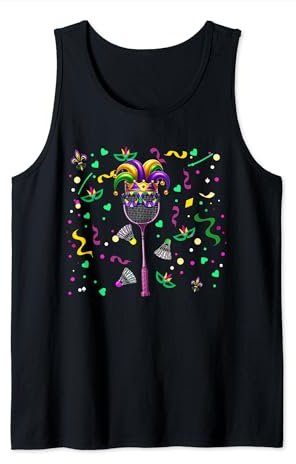 Badminton-Kostüm Mardi Gras Masked Beads Funny Player Team Tank Top