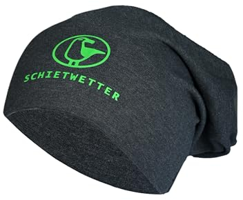 SCHIETWETTER Leichte Beanie Mütze Möwe, Übergangsmütze, dünne Kopfbedeckung, Logo-Print, stretch, warm, einfarbig
