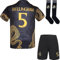Hawkara R. Madrid Bellingham #5 Maillot de football pour enfant Édition spéciale dragon doré, short et chaussettes Tailles jeunes, Noir , 26 / 152 (8-9 Jahre)