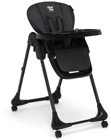 Little Folks by Delta Children 2-in-1 SlimFold High Chair for Babies and Toddlers, Black