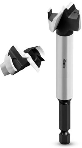 NICAVKIT Broca Forstner 20 mm para Madera, Cortador de Agujeros con Vástago Hexagonal, Dientes Múltiples
