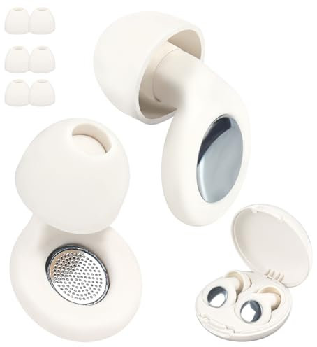 Bouchon D'oreille, Bouchon D'oreille pour Dormir, Bouchons Doreilles Anti Bruit Lavables et Réutilisables, Bouchon Oreille Silicone Beige, Ronflement, Travail, Concert, Voyage Avion, Moto