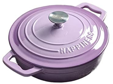 HJUGHPN Pot Purple Enamel Cast Iron Stock Pot with Lid Saucepan Casserole Kitchen Accessories Cooking Tools