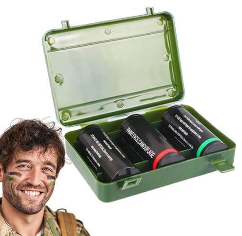 Tanxier Peinture de camouflage, peinture pour le visage de chasse | Maquillage de dissimulation pour la chasse - Peinture corporelle multifonctionnelle pour le visage et la chasse, 3 couleurs,