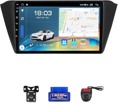 Bailong Per Skoda Fabia 2015 Android 12 Autoradio con Senza Fili Carplay Android Auto 9 Car Stereo 2 DIN BT 5.0 Navigazione GPS DSP Car Multimedia Player FM Dab+ RDS Radio(M100S)