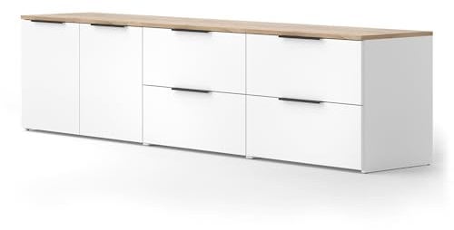 Vicco Wohnwand Wido, Weiß/Sonoma, 3 Teile