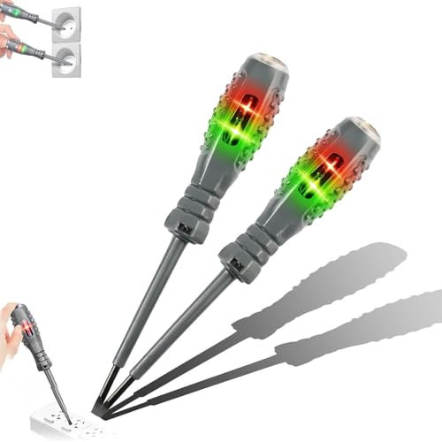 Tournevis magnétique puissant à couple élevé 2 en 1, détecteur d'électricité, stylo électrique de mesure de lumière 12 V-220 V, outils de test électrique (2 tournevis à tête plate)