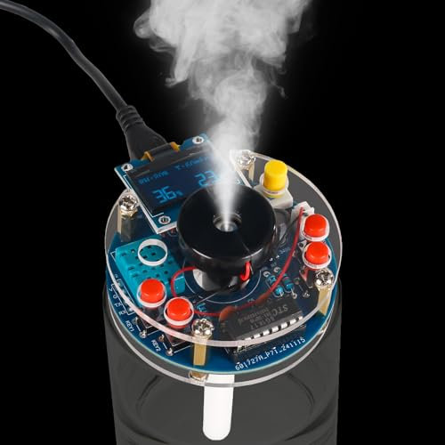 DIY Luftbefeuchter Lötbausatz, mit OLED Display Temperatur & Luftfeuchtigkeitsanzeige, Timer & Speicher Lernkit für Schule Unterricht & Mint/STEM Bildung