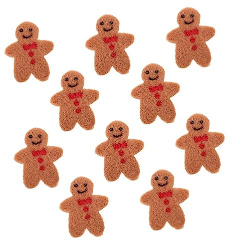 SHINEOFI 10piezas Colgante De Hombre De Jengibre Hecho Mano Colgante De Fieltro De Lana Para Decorar Coronas y Adornos De Árbol De Navidad Diy