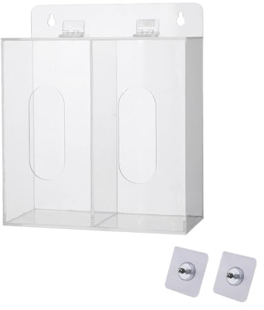 Acryl Spenderbox für Gesichtsmasken und Handschuhe mit Deckel, Spender für Haarnetze und Schuhüberzüge, Spender für Bouffant Haube, Transparent, M