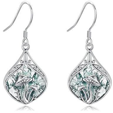 Ohrringe mit Pferd/Fuchs/Sonnenblume/Pilz/Schottischer Distel/Biene/Martini, Sterlingsilber, Tierblumenschmuck für Damen