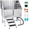 VEVOR Baignoire de Chien Acier Inoxydable, Baignoire de Toilettage pour Animaux de Compagnie 127 cm Station de Lavage Chat, avec Escalier, Panneau Filtre à Eau, Robinet, Pommeau Douche, Porte Gauche