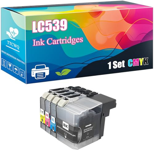 LC539 Ink Cartridges Compatible with Brother DCP-J100 J105 Printers, High-Yield Ideal for High-Volume Printing (1 Set)