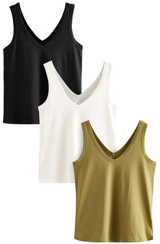 NEXT Damen Legere Tops aus Modal, 3er-Pack White/Black/Grey Marl M