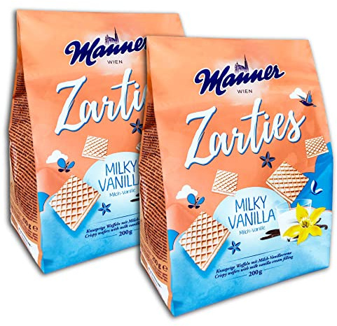2 er Pack Manner Zarties Milky Vanilla Waffeln 2 x 200 g