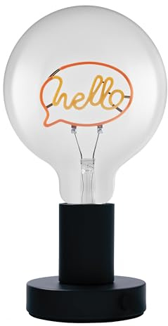 Osram 1906 Letter LED Tischleuchte Hello Schriftzug 1,2W E27 | 1906 Letter Table, Ambient Mood Light, Schwarz, 125 mm dia, 15000 h, 1-Pack