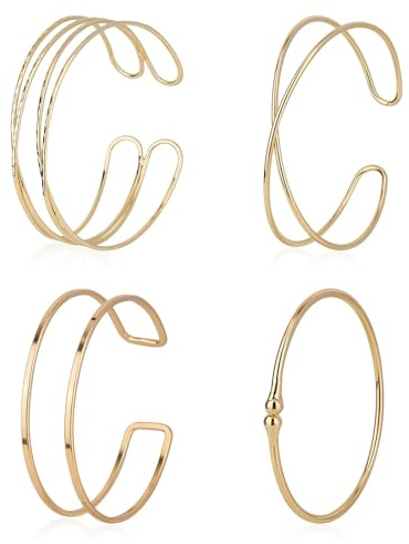 ZephyrHome Oberarmreif Gold Damen Verstellbar, Armreif Oberarm Goldener Armreifen Schmuck, Minimalistische Armspange, Eleganter Oberarm Armreif Gold Damen, Wasserfest Zarter Armreifen Oberarm Schmuck