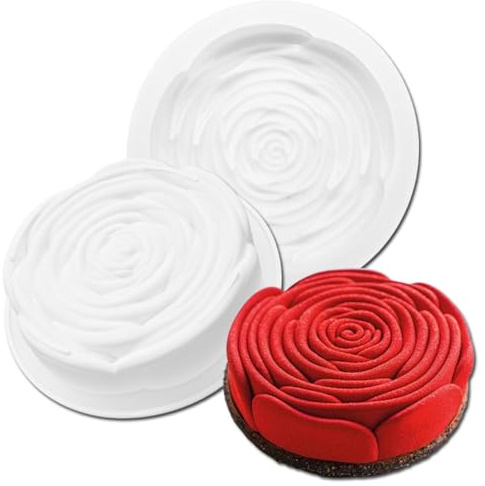 YGCHEN Stampo in Silicone a Forma di Rosa, Stampi per San Valentino in Silicone, Forme Rose per Mousse, Cioccolatini, Cupcake e Biscotti, Multifunzionale per Pasticceria e Artigianato