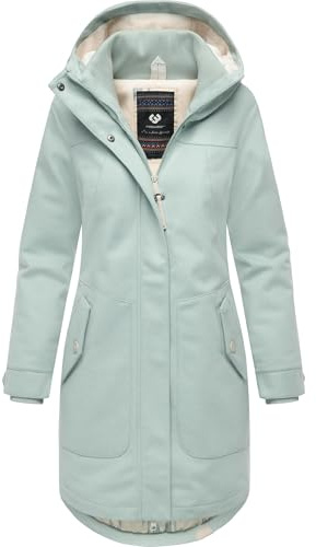 Ragwear Damen atmungsaktiver langer Wintermantel in Wollmantel-Optik warme Winterjacke Jannisa Coat YOUMODO XS-6XL